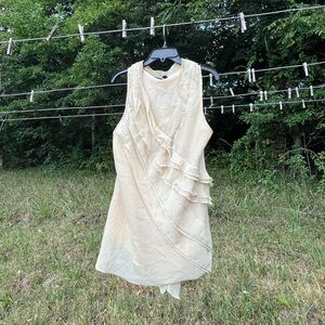 Milano Cream Ruffled Mini Dress